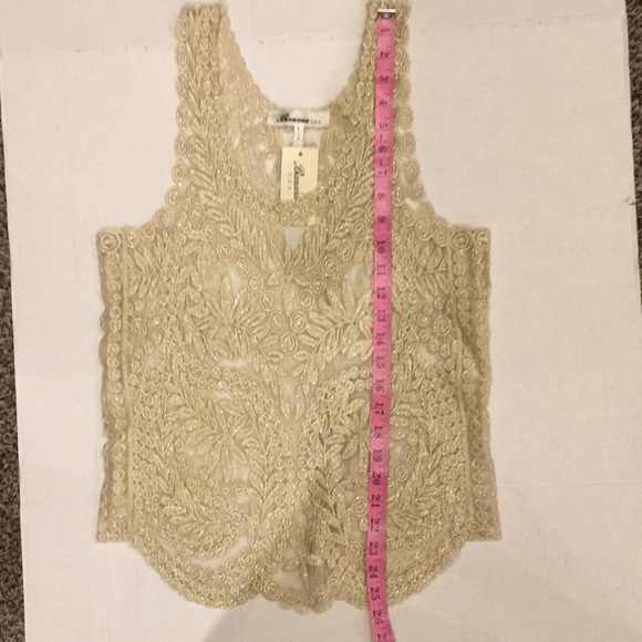 BANANA  L  Sleeveless Shear Gold Cami Top NEW WITH BRAND TAG. 100% Cotton - Picture 10 of 16